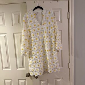 Floral White and Yellow Dress